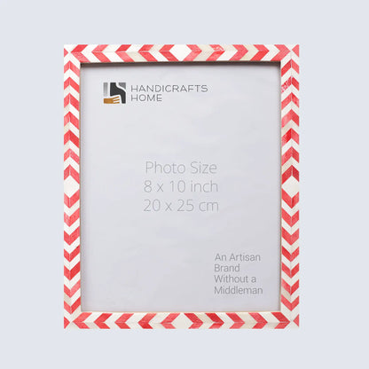 Picture Frames Mosaic Chevron Pattern Bone Inlay Collection in 3 sizes, Red – Wholesale picture frames