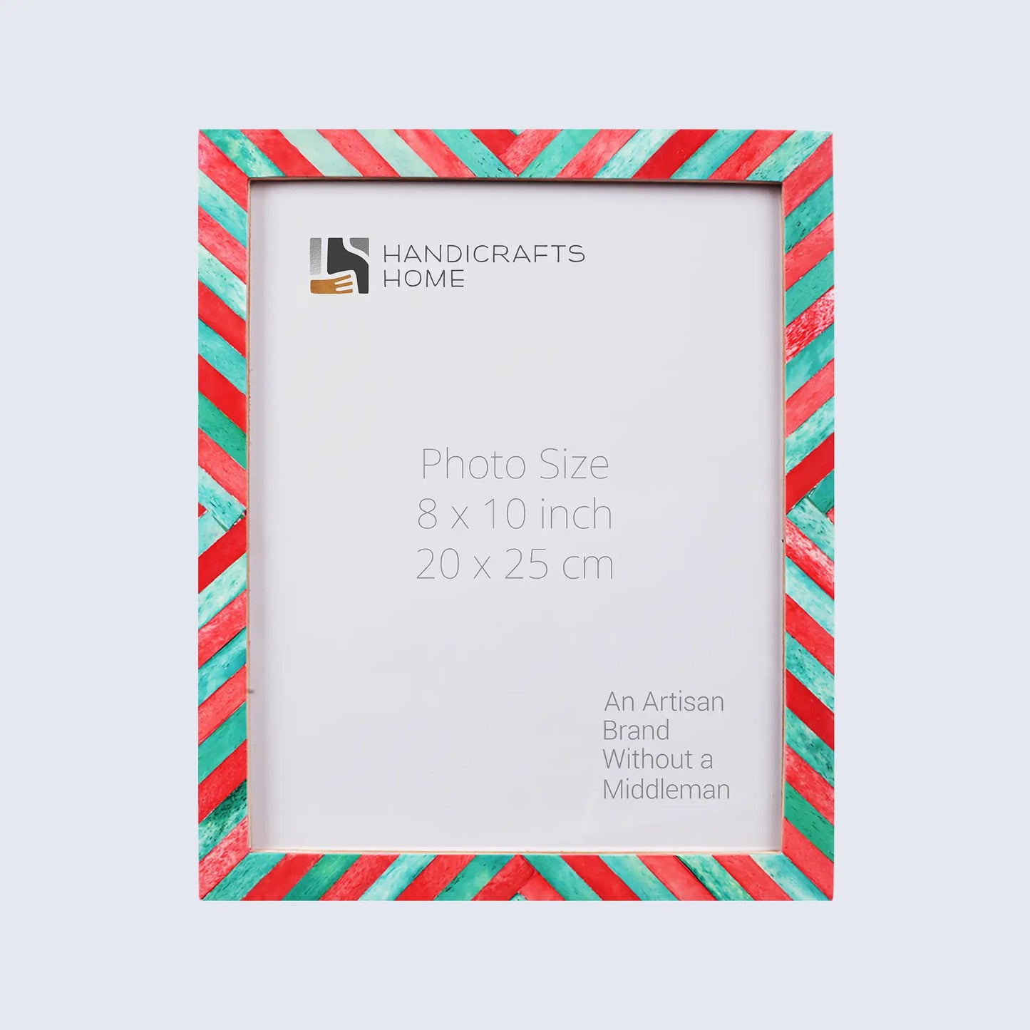 Picture Frames Chevron Pattern Bone Inlay Collection in 4 Sizes, Green & Red – Wholesale picture frames