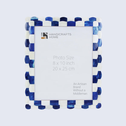Picture Frames Scalloped Pattern Bone Inlay Collection in 4 sizes, Blue – Wholesale picture frames