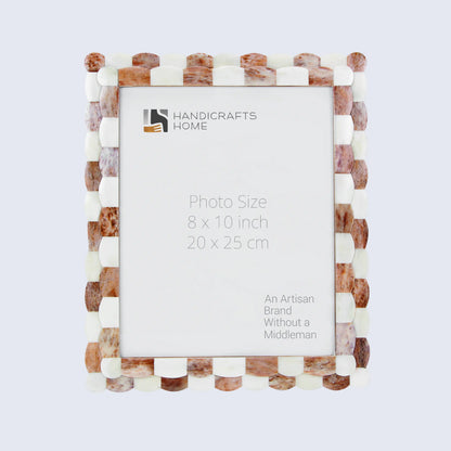 Picture Frames Scalloped Pattern Bone Inlay Collection in 4 sizes, Brown – Wholesale picture frames