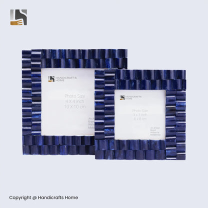 Baby Picture Frames Cornice Chain Pattern Bone & Resin Inlay Collection in Blue – Wholesale picture frames