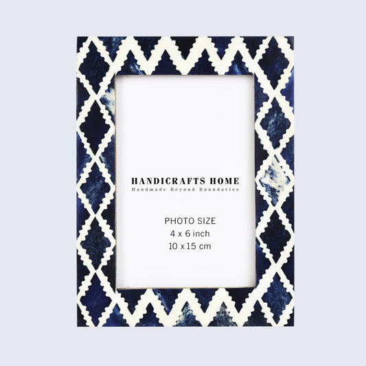 Picture Frames Indigo Mosaic Diamond Pattern Bone & Resin Inlay Collection, 4X6 – Wholesale picture frames