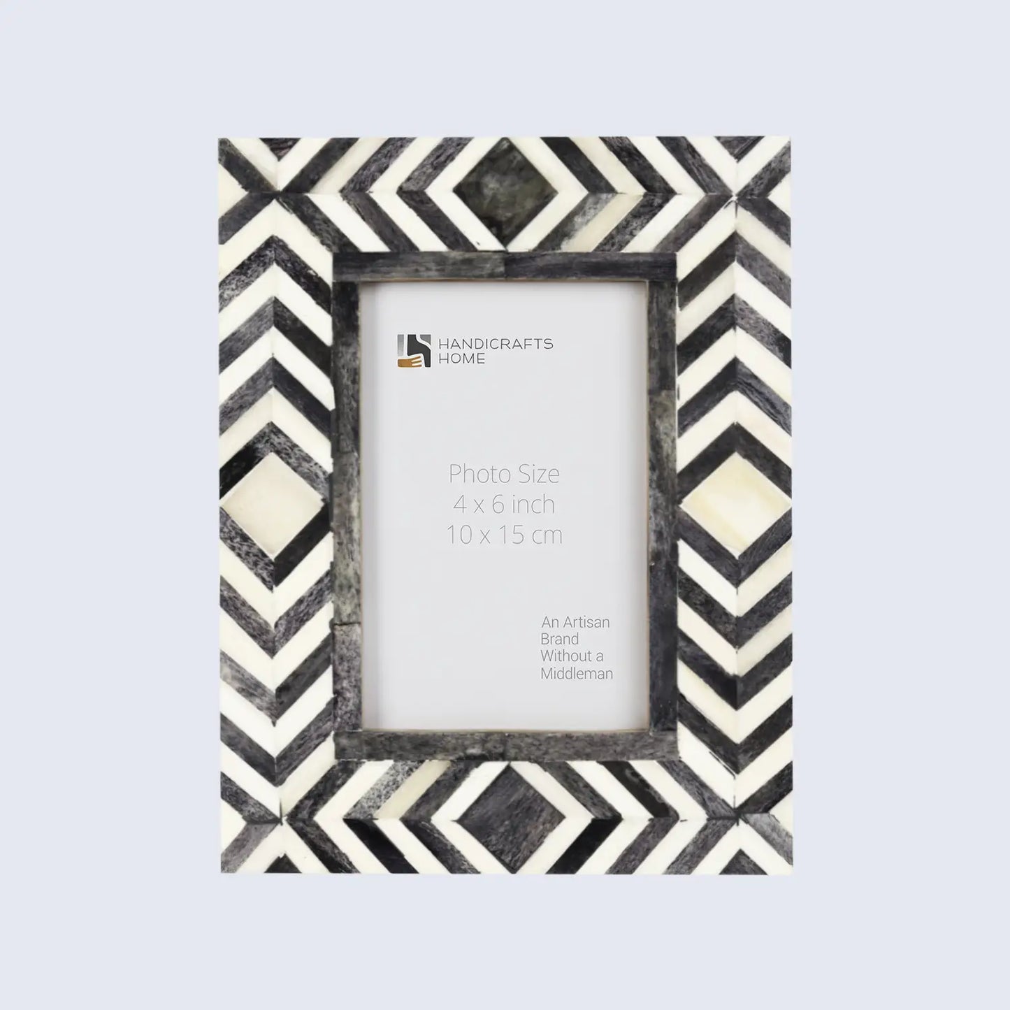 Picture Frames Mosaic Chevron Pattern Bone Inlay Collection in 3 sizes, Grey – Wholesale picture frames