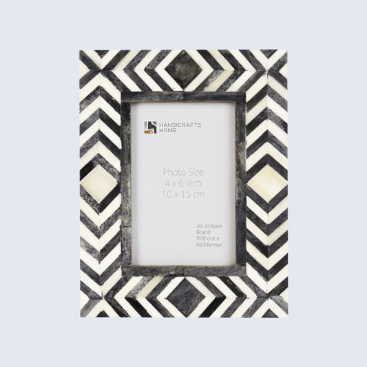 Picture Frames Mosaic Chevron Pattern Bone Inlay Collection in 3 sizes, Grey – Wholesale picture frames