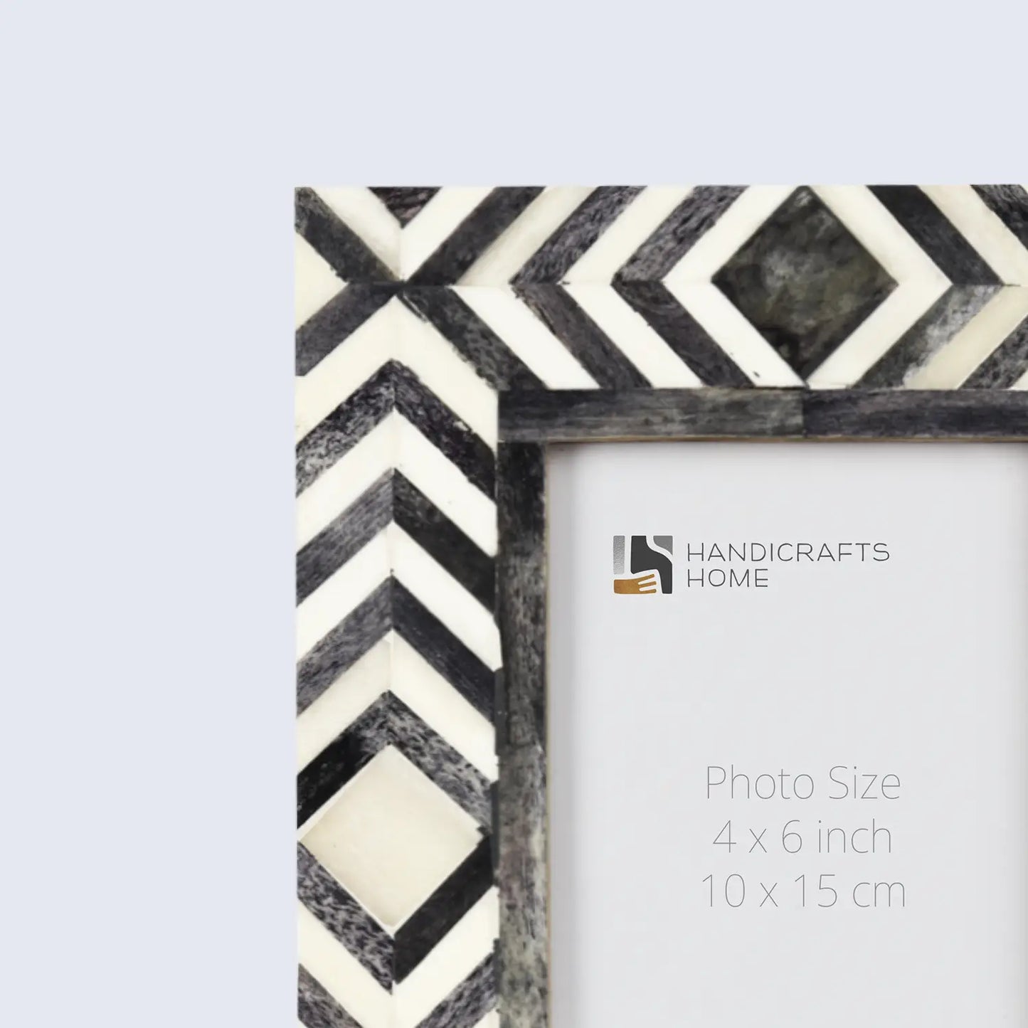 Picture Frames Mosaic Chevron Pattern Bone Inlay Collection in 3 sizes, Grey – Wholesale picture frames