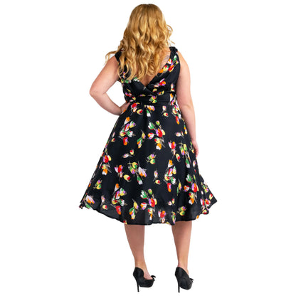 Dress 40s 50s Swing Vintage Rockabilly Ladies Womens Party Dresses - Available in Black & Navy