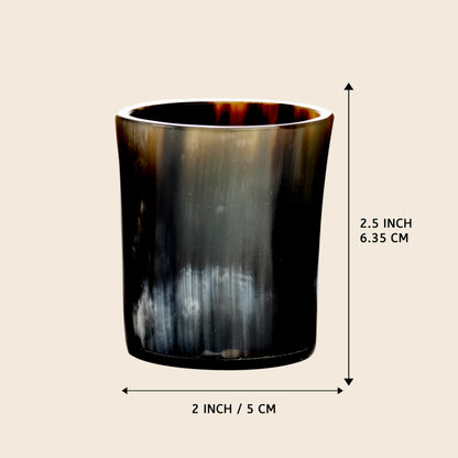 Horn Whiskey Shot Glasses Pack 6 - Holds Upto 6.5 oz, Natural
