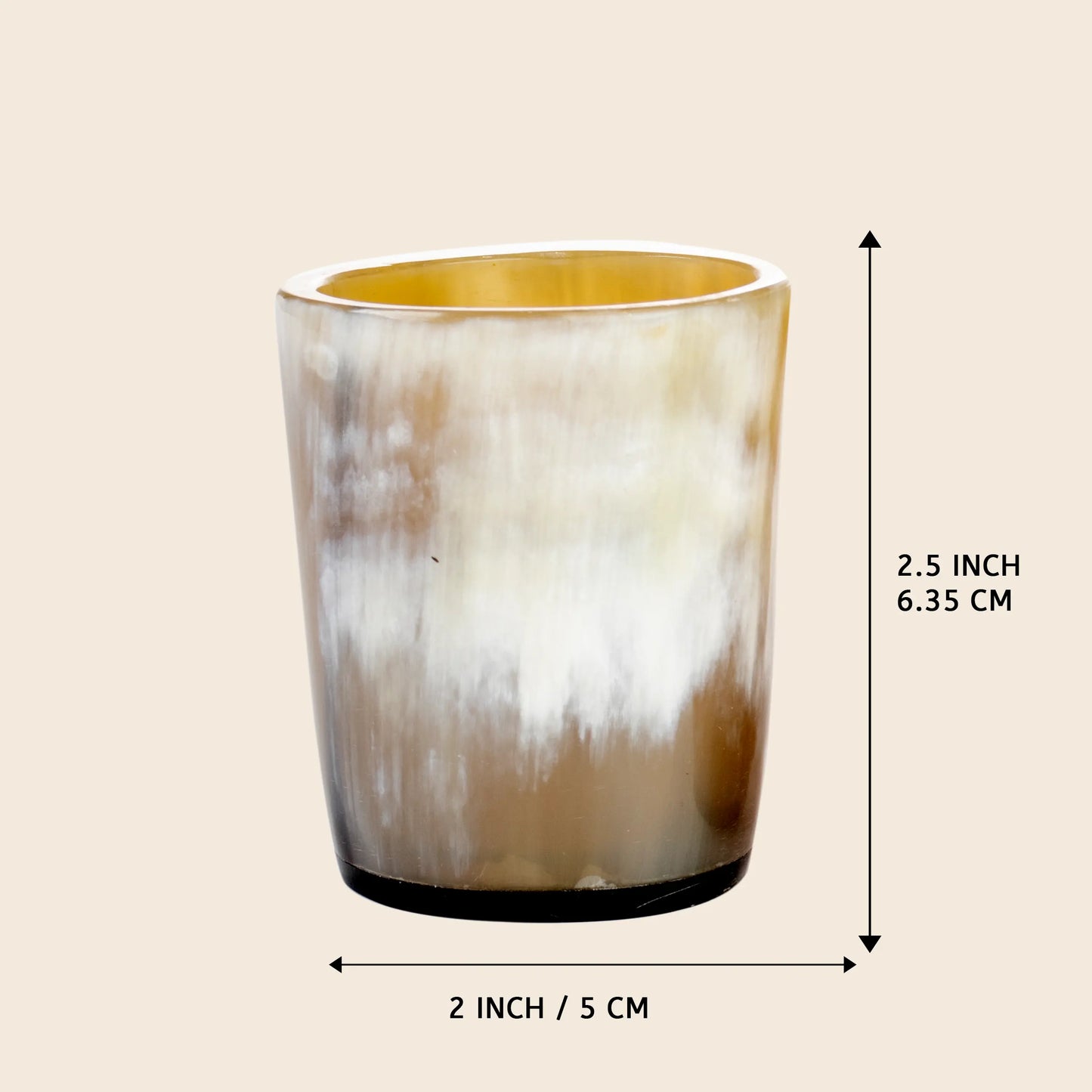 Horn Whiskey Shot Glasses Pack 8 - Holds Upto 6.5 oz, Natural