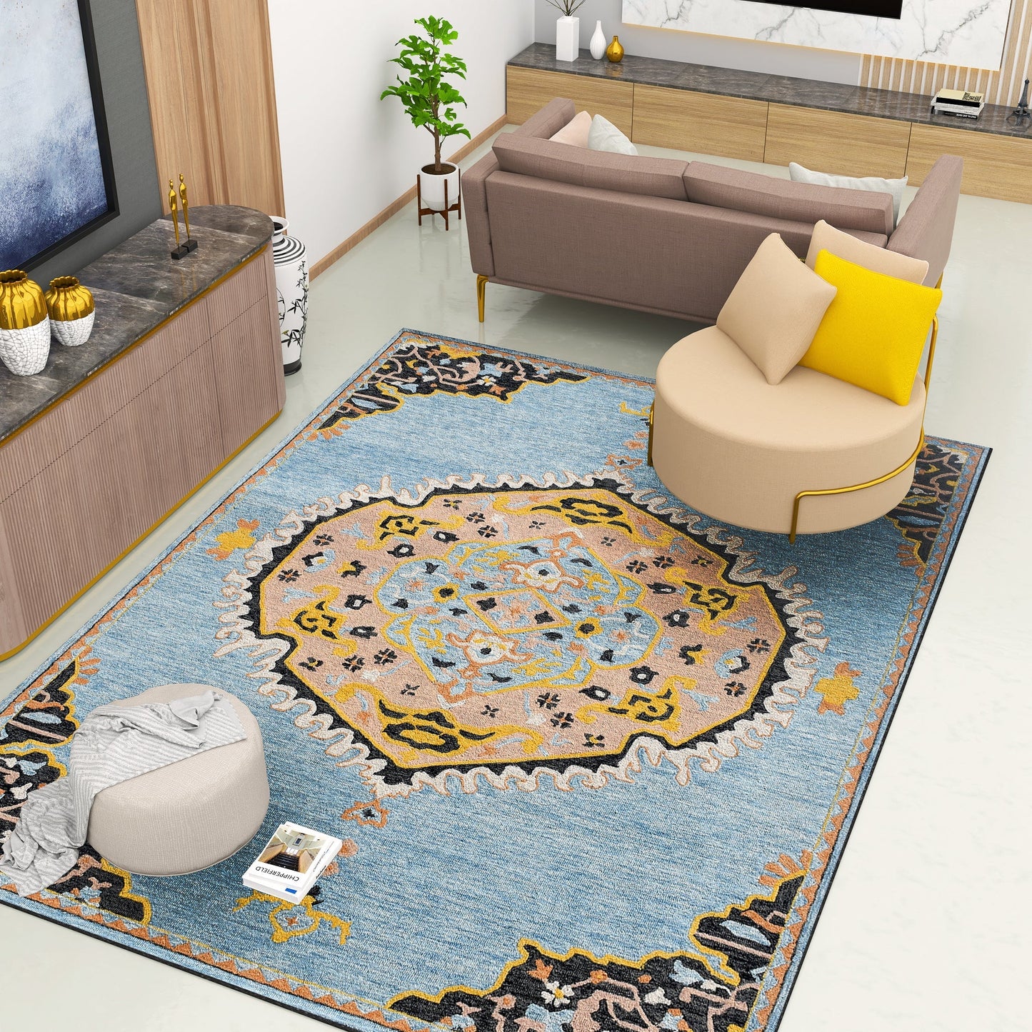 Premium Hand-Tufted Rug Made of 100% Wool  - Shivanka - 8x10 Feet