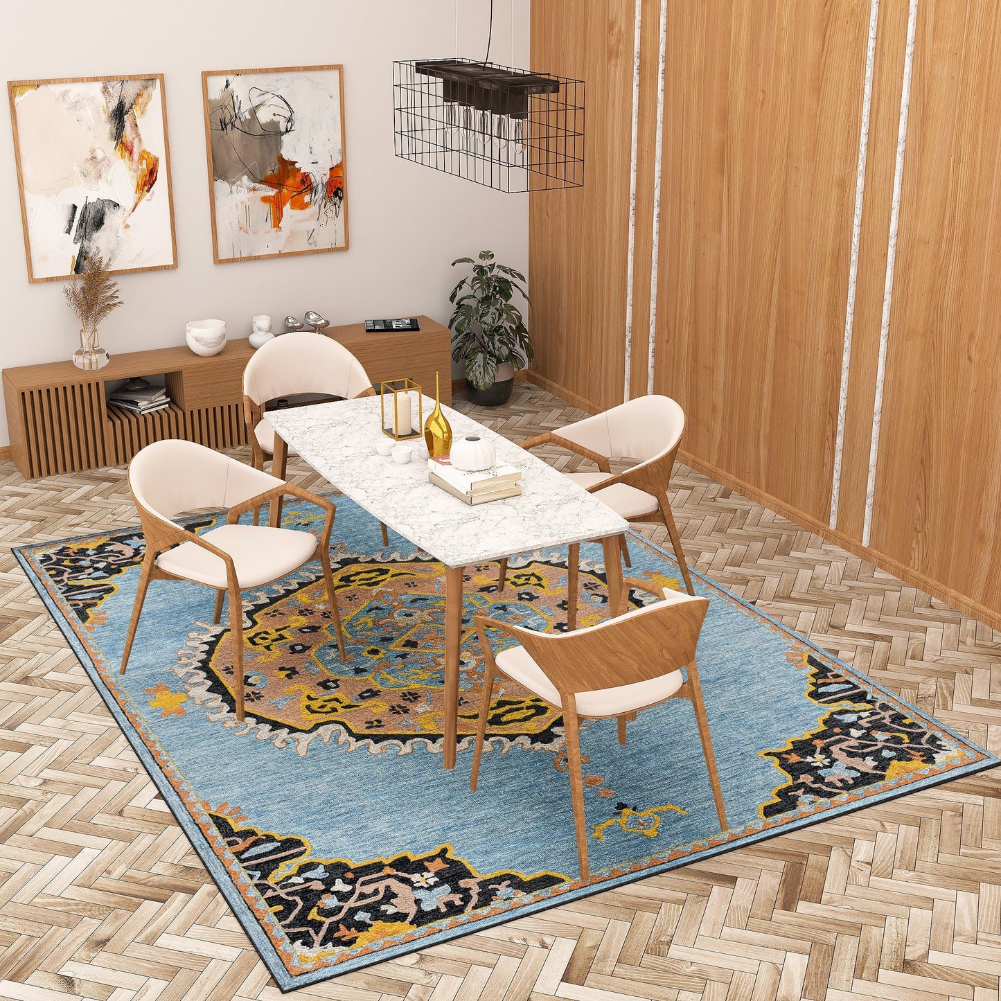 Premium Hand-Tufted Rug Made of 100% Wool  - Shivanka - 8x10 Feet