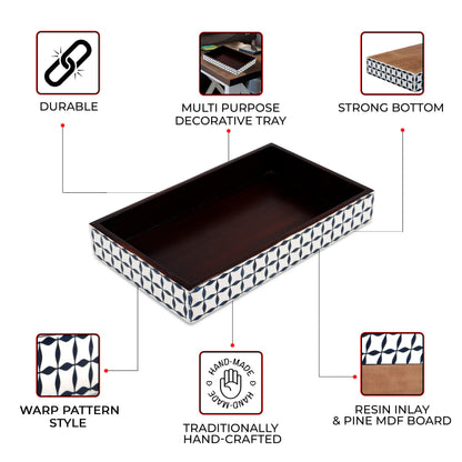 Vanity Trays Illusion Wrap Pattern Bone & Resin Inlay Collection in 10x6