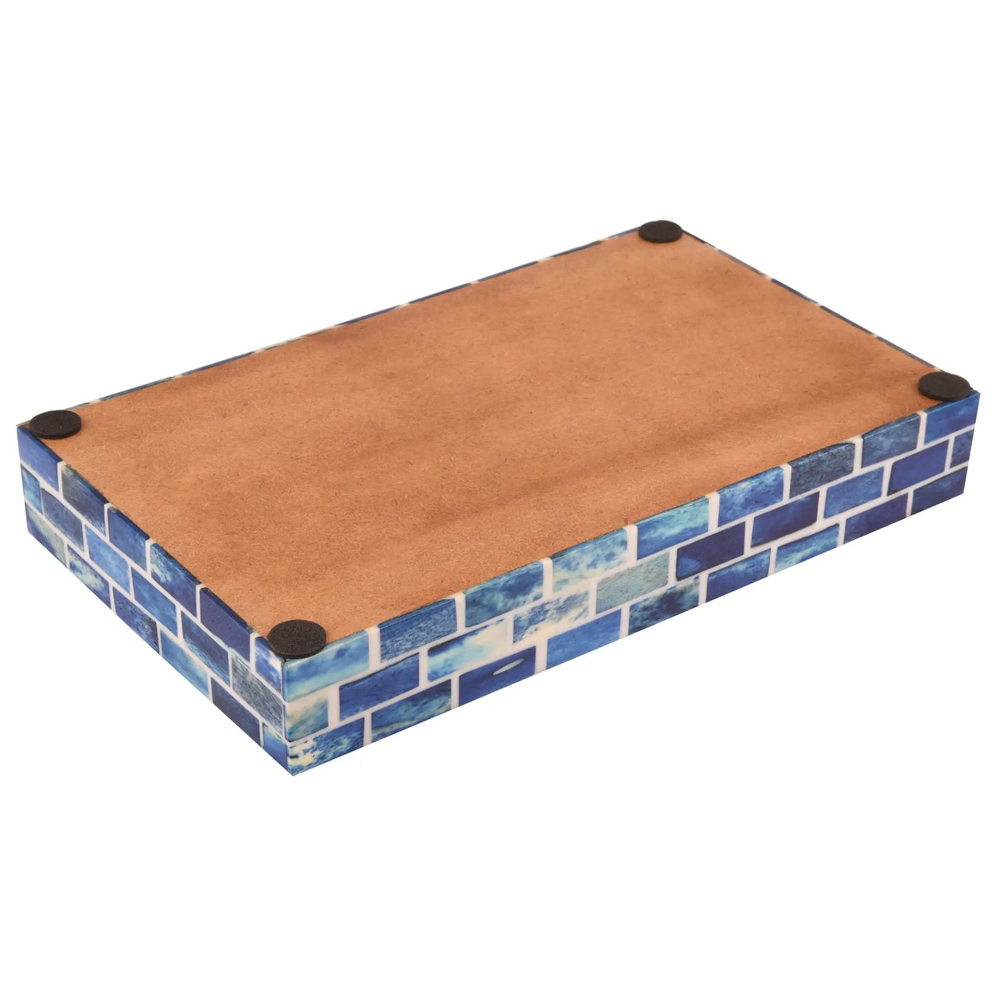 Countertop and Vanity Tray - Parlour Bond  Collection Blue 10x6 inches