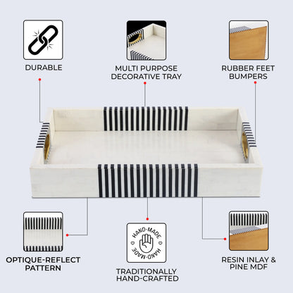 Decorative Trays Optique Reflect Pattern Resin Inlay Collection in 11x17