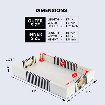Decorative Trays Optique Reflect Pattern Resin Inlay Collection in 11x17