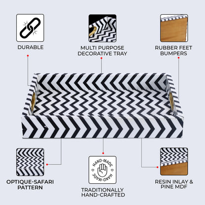 Decorative Trays Optique Safari Pattern Resin Inlay Collection in 11x17