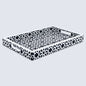 Decorative Trays Shiraj Pattern Resin Inlay Collection in 2 Sizes, Black & White