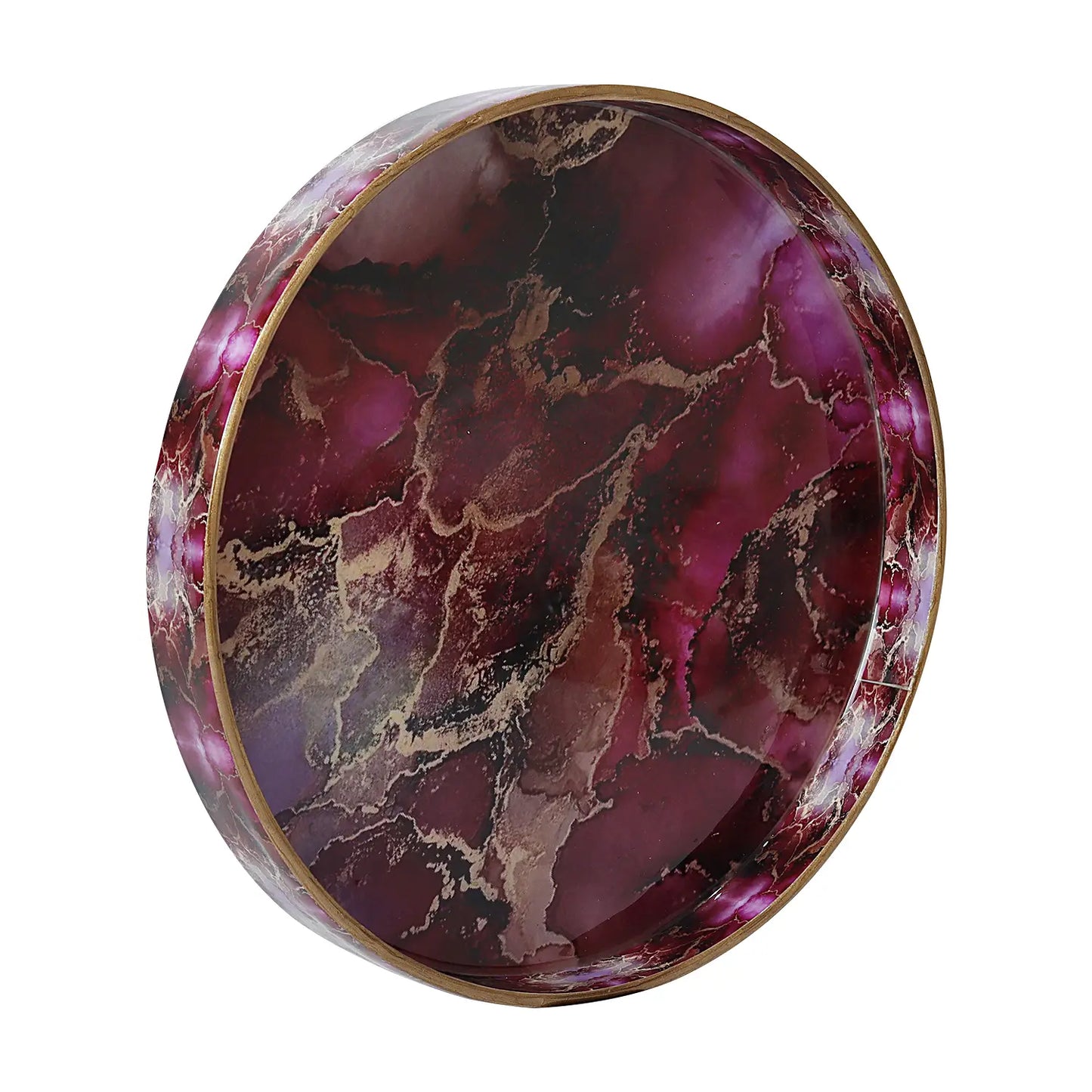 Decorative Trays Cosmos Nebula Pattern Resin Inlay Collection in 12x12
