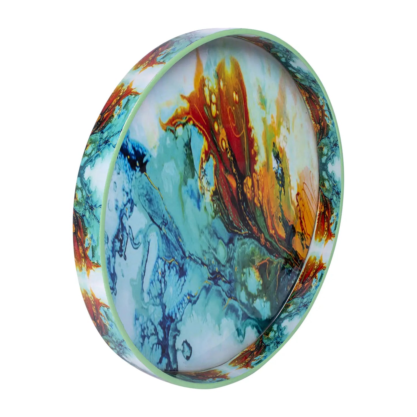 Decorative Trays Cosmos Spectrum Pattern Resin Inlay Collection in 12x12
