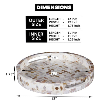 Decorative Trays Discovery Jewel Petit Pattern Mother of Pearl & Resin Inlay Collection in 2 Sizes