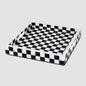 Decorative Trays Illusion Check Pattern Resin Inlay Collection in 12x12, Black & White