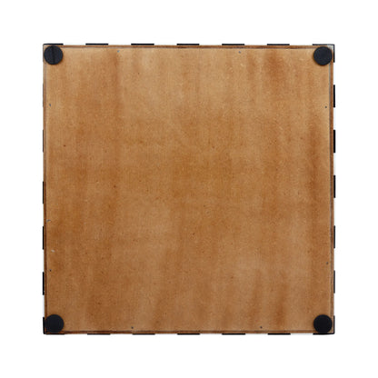 Decorative Trays Illusion Check Pattern Resin Inlay Collection in 12x12, Black & White