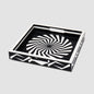 Decorative Trays Illusion Optic Pattern Resin Inlay Collection in 12x12, Black & White