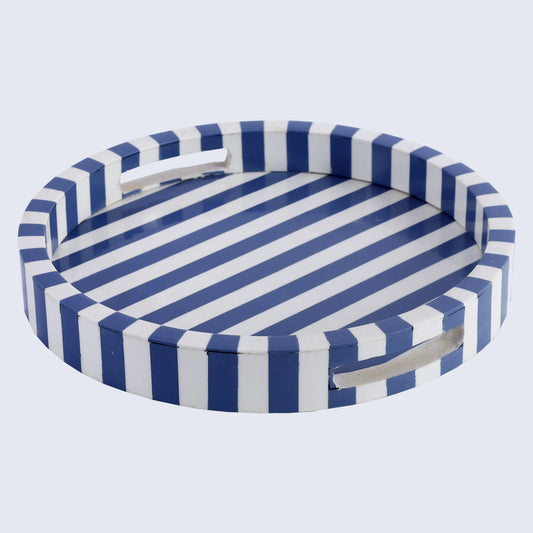 Decorative Round Trays Riviera Ronde Pattern Resin Inlay Collection in 12x12