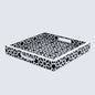 Decorative Trays Shiraj Pattern Resin Inlay Collection in 2 Sizes, Black & White
