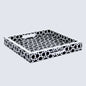 Decorative Trays Zellij Pattern Resin Inlay Collection in 2 Sizes, Black & White