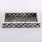 Decorative Trays Moroccan Pattern Bone & Resin Inlay Collection in 3 Sizes, Grey & White