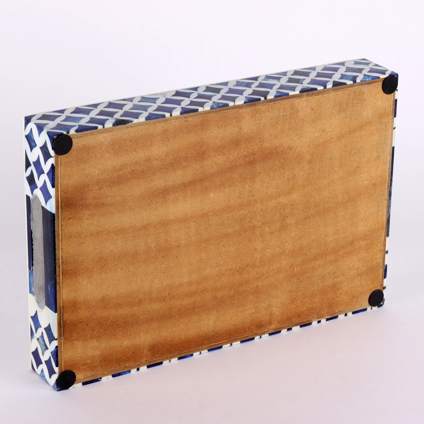 Decorative Trays Indigo Pattern Bone & Resin Inlay Collection in 12x8