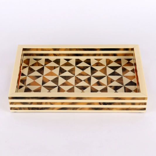 Decorative Trays Triangle Pattern Resin Inlay Collection in 12x8