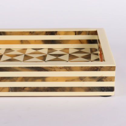 Decorative Trays Triangle Pattern Resin Inlay Collection in 12x8