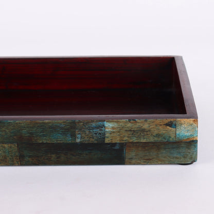Vanity Trays Verdigris Pattern Bone Inlay Collection in 10x6