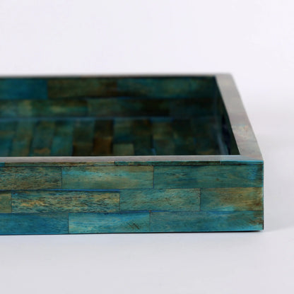Decorative Trays Verdigris Pattern Bone Inlay Collection in 3 Sizes