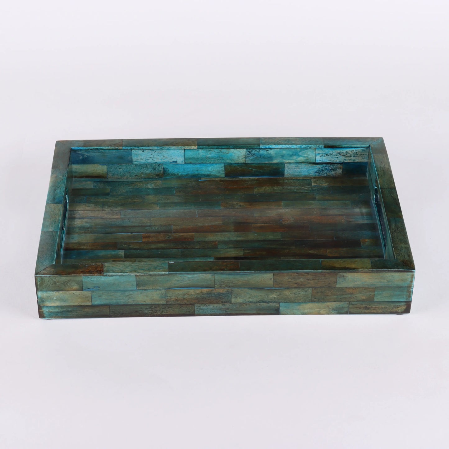 Decorative Trays Verdigris Pattern Bone Inlay Collection in 3 Sizes