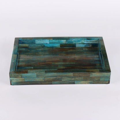Decorative Trays Verdigris Pattern Bone Inlay Collection in 3 Sizes