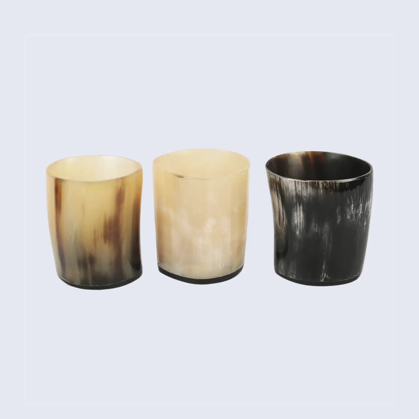 Horn Whiskey Shot Glasses Pack 3 - Holds Upto 6.5 oz, Natural