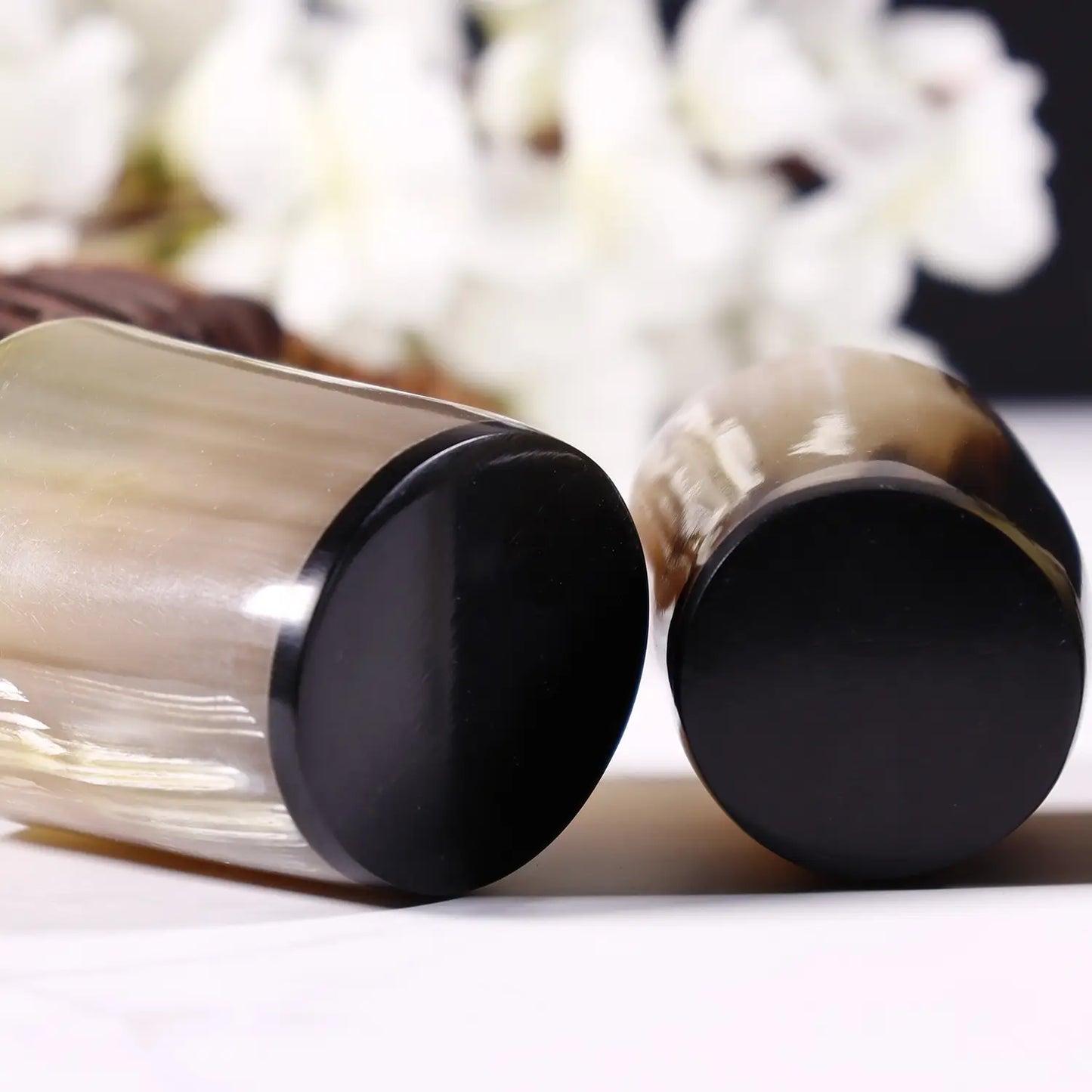 Horn Whiskey Shot Glasses Pack 3 - Holds Upto 6.5 oz, Natural