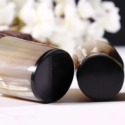 Horn Whiskey Shot Glasses Pack 3 - Holds Upto 6.5 oz, Natural