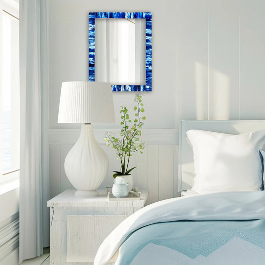 Make to Order Classic Blue Mirror Bone Inlay Collection in 6 Sizes