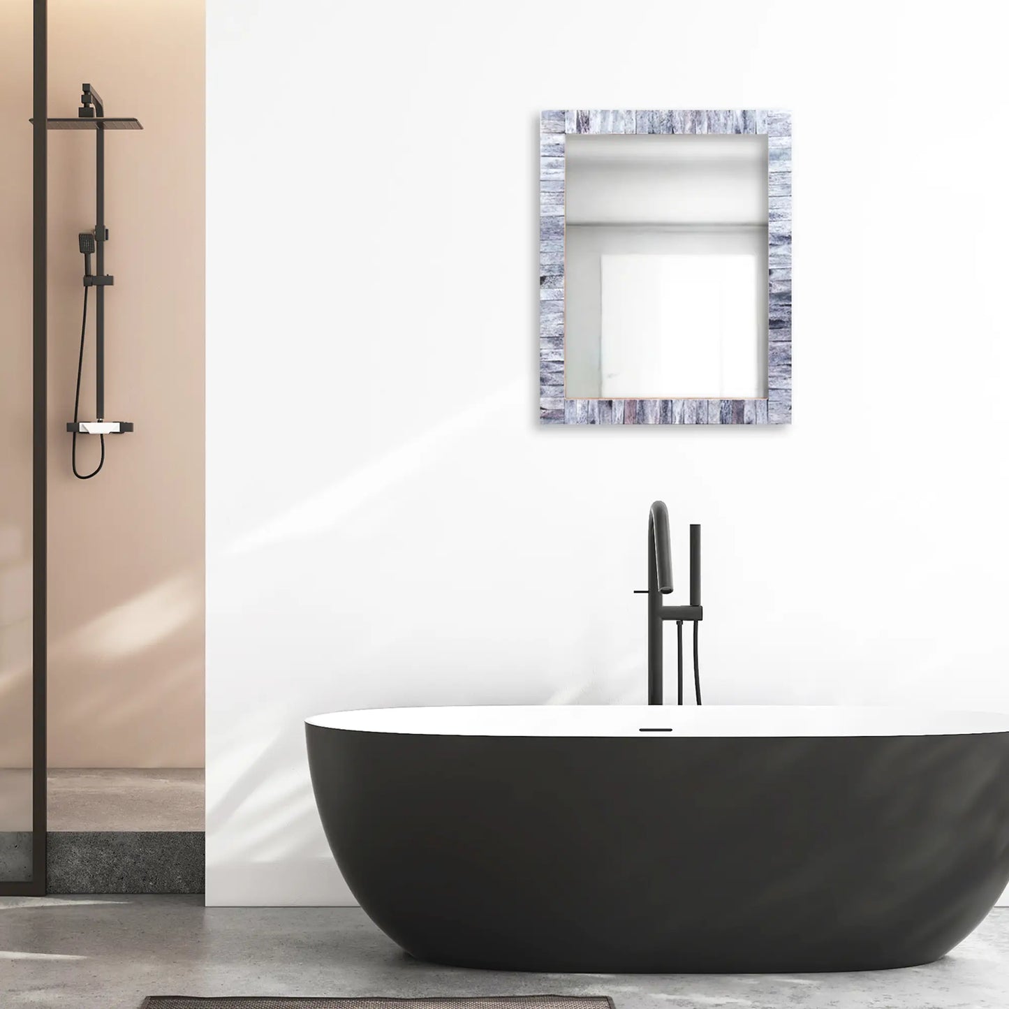 Classic Grey Mirror Bone Inlay Collection - 11 x 14 inches