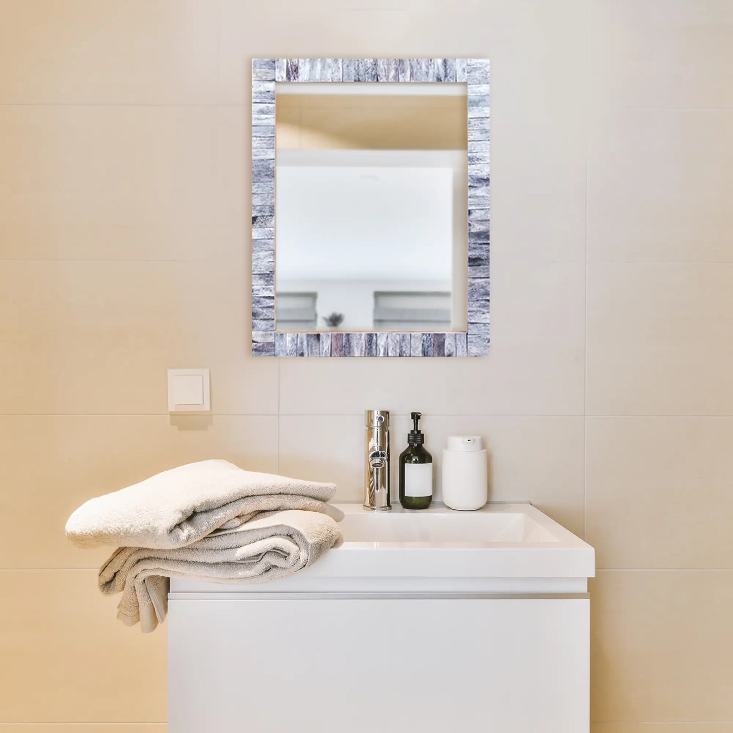 Classic Grey Mirror Bone Inlay Collection - 11 x 14 inches