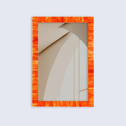 Make to Order Classic Orange Mirror Bone Inlay Collection in 8 Sizes
