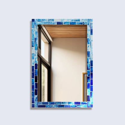 Make to Order Indigo Mirror Bone Inlay Collection in 8 Sizes