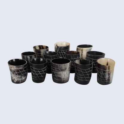 Horn Whiskey Shot Glasses Pack (4,8 & 12) – Hold Up to 6.5oz, Web