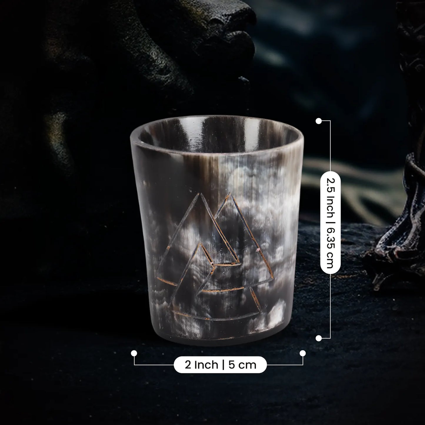 Horn Whiskey Shot Glasses Pack (4,8 & 12) – Hold Up to 6.5oz, Odin